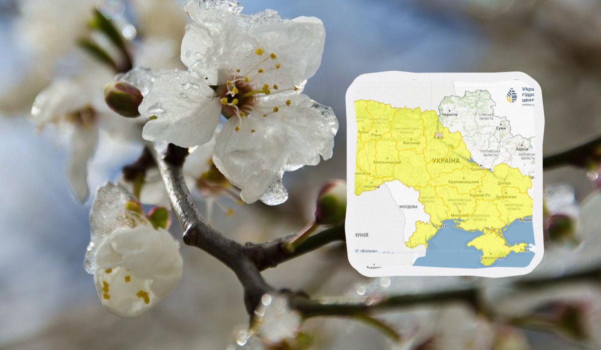 Небезпечні заморозки атакують Україну сьогодні вночі: яким областям приготуватись (карта)