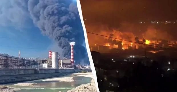 Дрони знову атакували НПЗ у російському Туапсе, там вирує потужна пожежа (відео)